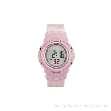 Personalized Pink Strap Four Leaf Clover LCD Digital Wrist